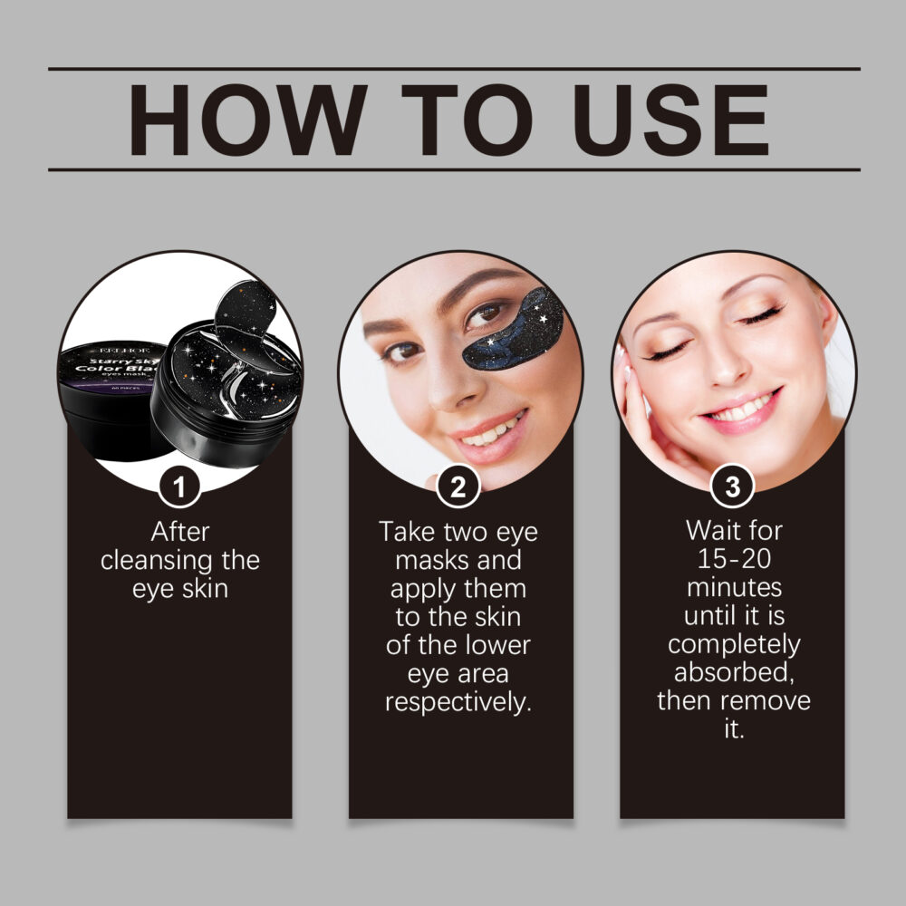 Starry Sky Beauty Black Eye Mask - Image 7
