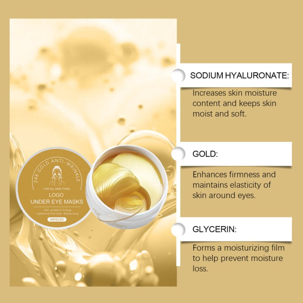 Golden Anti Wrinkle Tightening Eye Mask Patch - Image 3