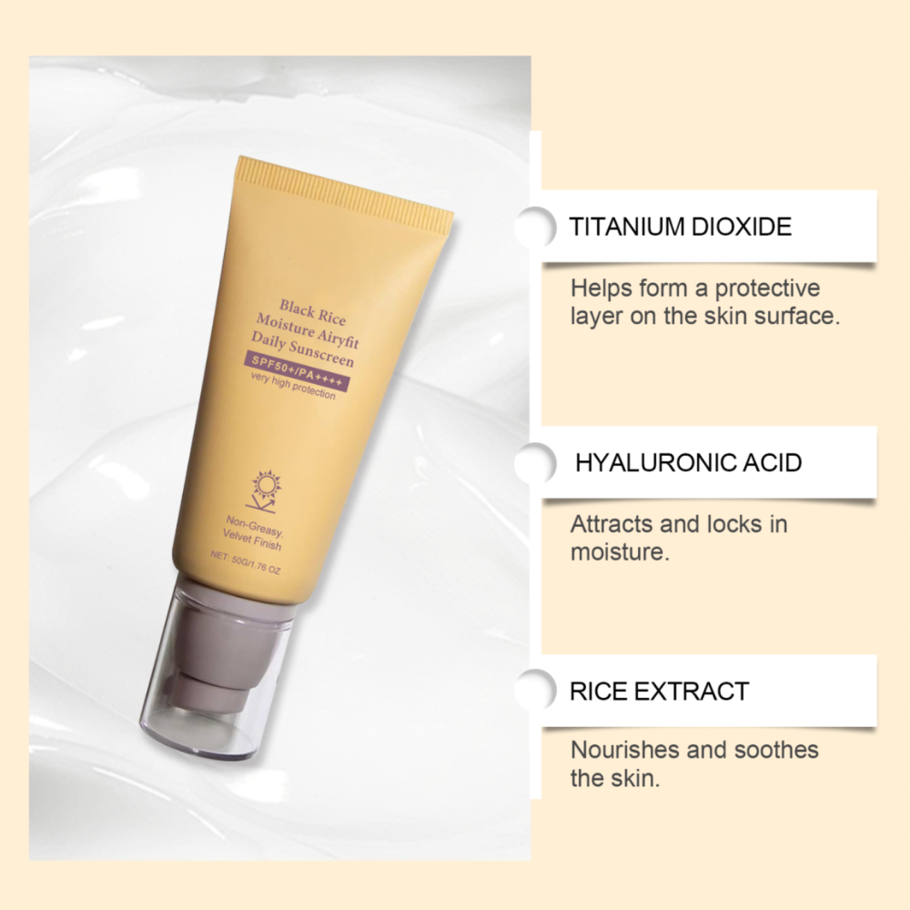Rice Hyaluronic Acid Mild Moisturizing sunscreen Cream - Image 2